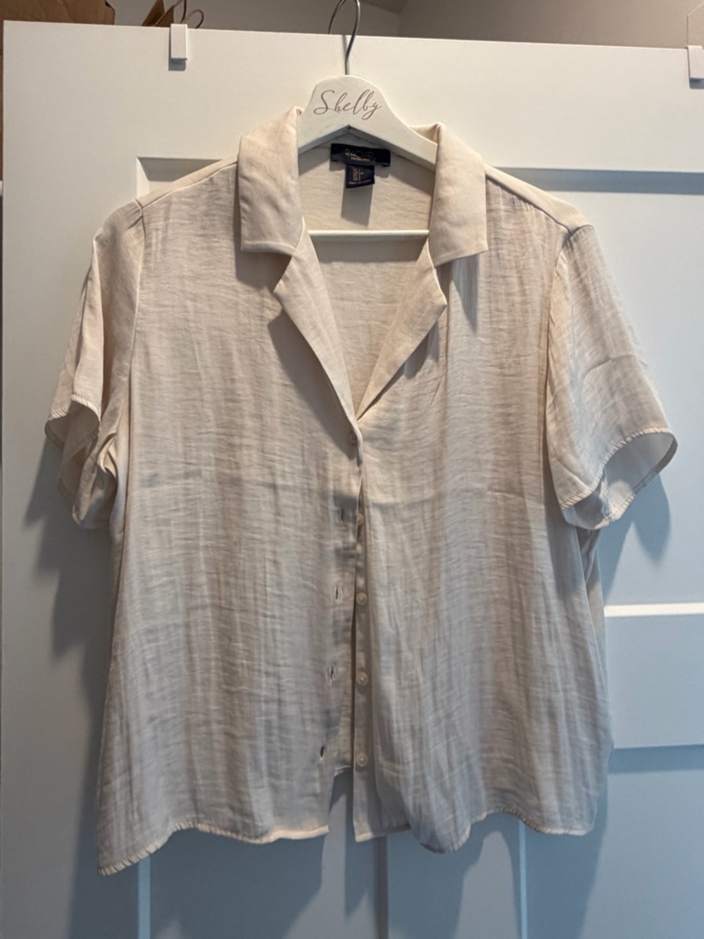 Lightweight Cream Button-Up Workwear Shirt